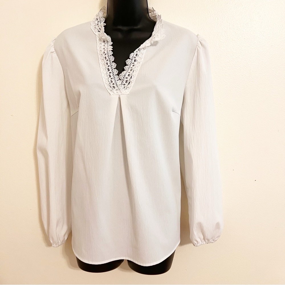SHEIN White Long Sleeve Blouse
